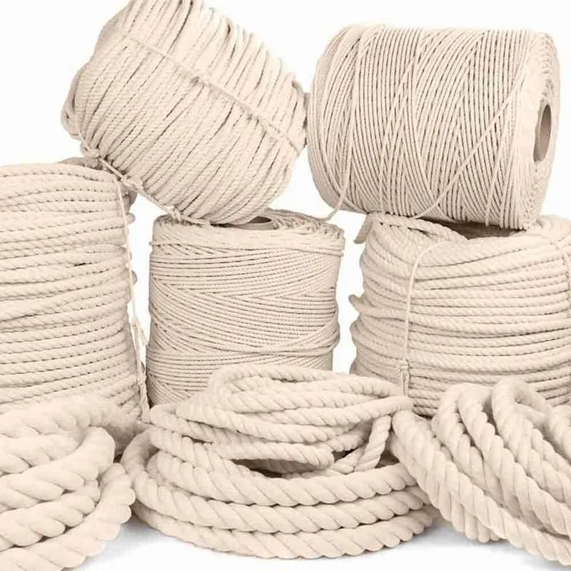 Raw premium cotton spools close up