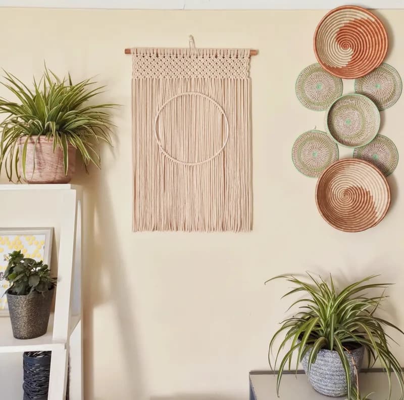 Color-blocked wall tapestry